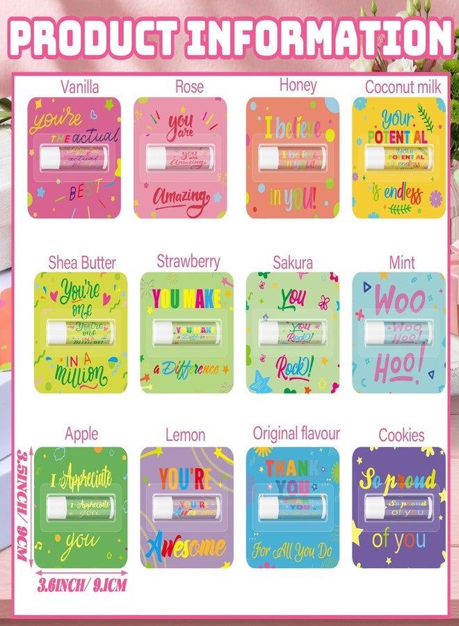 Heigble 48 Pcs Employee Appreciation Gift Lip Balms Bulk Staff Teacher Team Valentine Thank You Gift Travel Size Lip Balms Appreciation Motivational Present Bulk for Teacher Nurse Coworker Team - Image 3